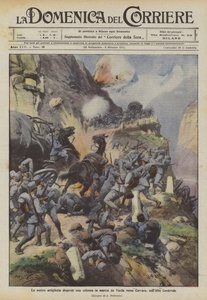 Vores artilleri spreder en kolonne, der marcherer fra Varda til Corvara i Cordevole-dalen.